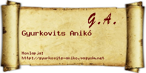 Gyurkovits Anikó névjegykártya